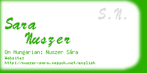 sara nuszer business card
